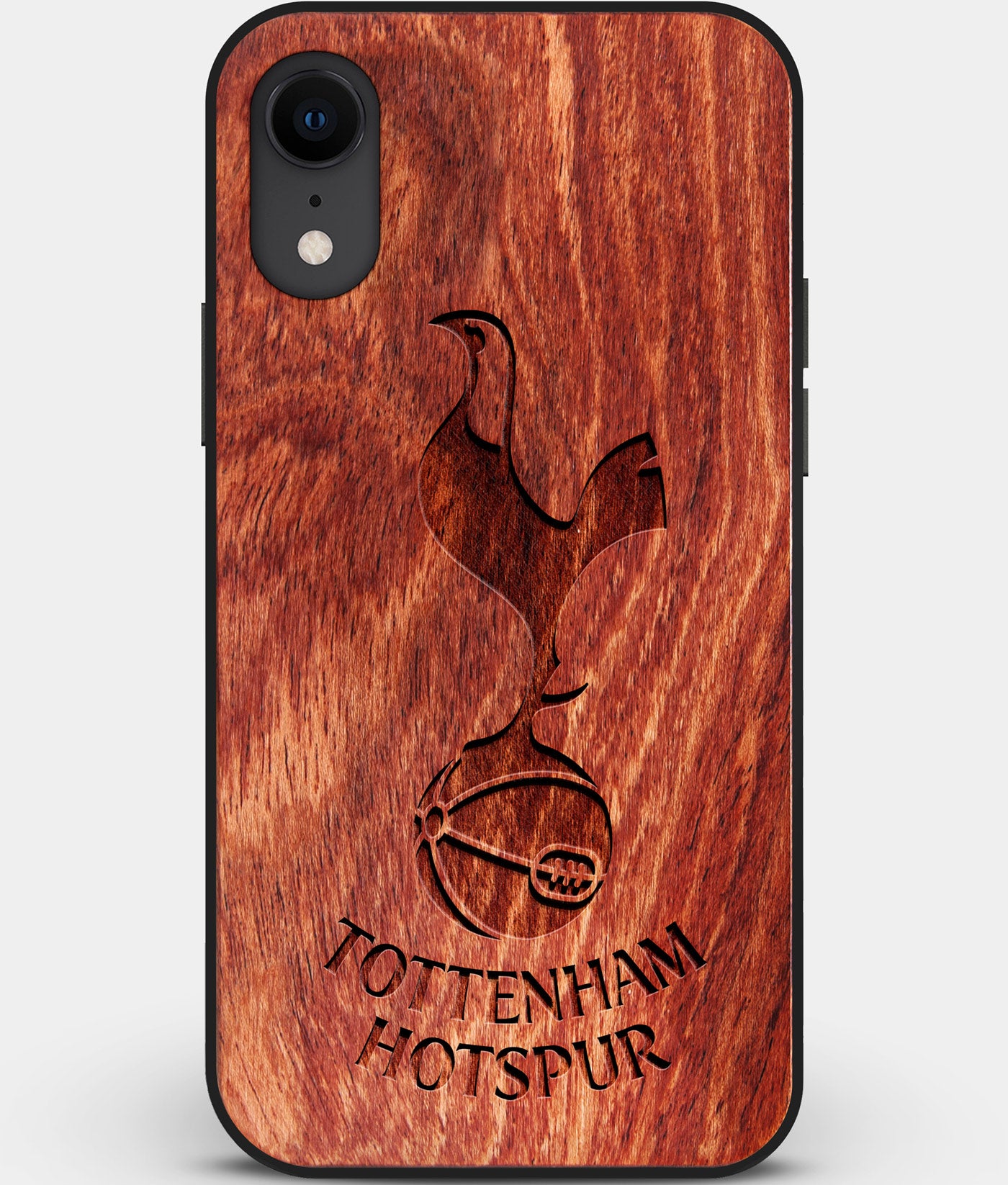 Wood Tottenham Hotspur F.C. iPhone XR Case, Custom Mahogany Wood Tottenham  Hotspur F.C. Cover